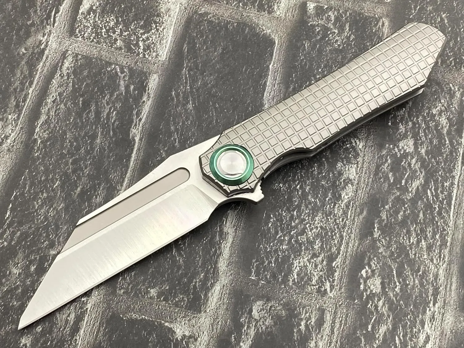 TwoSun TS195-Square Folding Knives Camping One Solid Titanium M390 Blade Pocket Knife