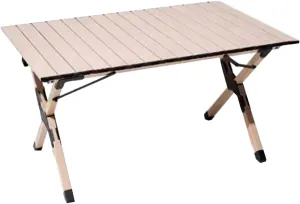 Ultra-Light Camping Table Folding Camping Picnic Table Compact Frame Camping Table Roll Up Table Top with Carry Bag for Camp