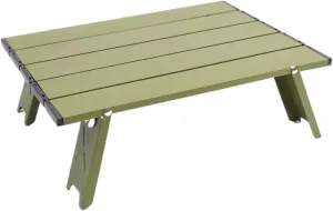 Ultra Light Portable Aluminum Folding Table Compact Outdoor Camping Picnic Tent Tea Lounge Table for Travel and Leisure(Green)