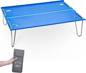 Ultralight Mini Folding Camping Table, Portable Outdoor Aluminum Alloy Compact Table, Multipurpose BBQ Coffee Table with Storage Bag for Camping Fishing Picnic