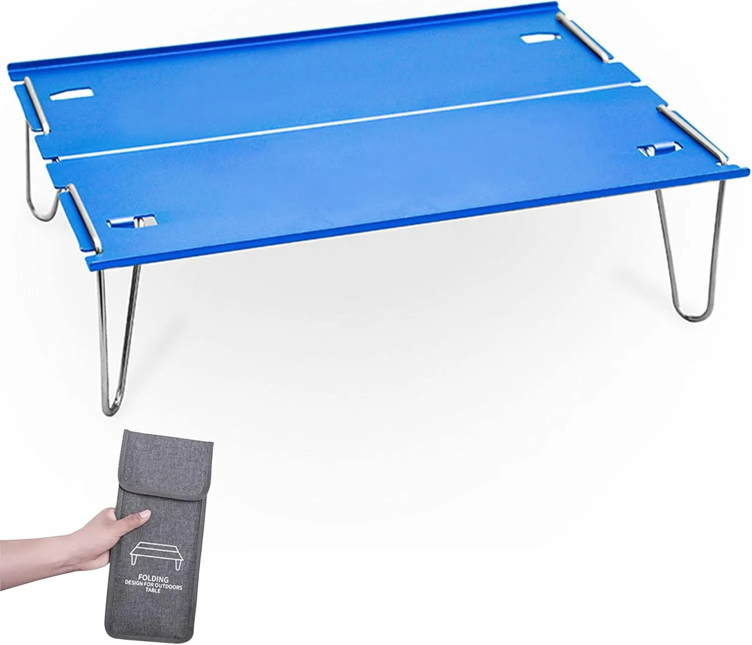 Ultralight Mini Folding Camping Table, Portable Outdoor Aluminum Alloy Compact Table, Multipurpose BBQ Coffee Table with Storage Bag for Camping Fishing Picnic