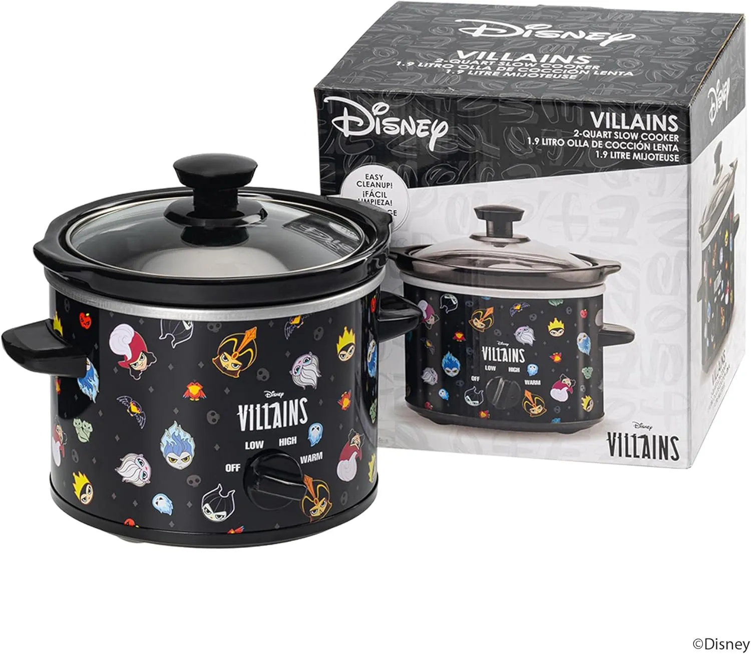 Uncanny Brands Disney Villains 2qt Slow Cooker - Small Kitchen Appliance