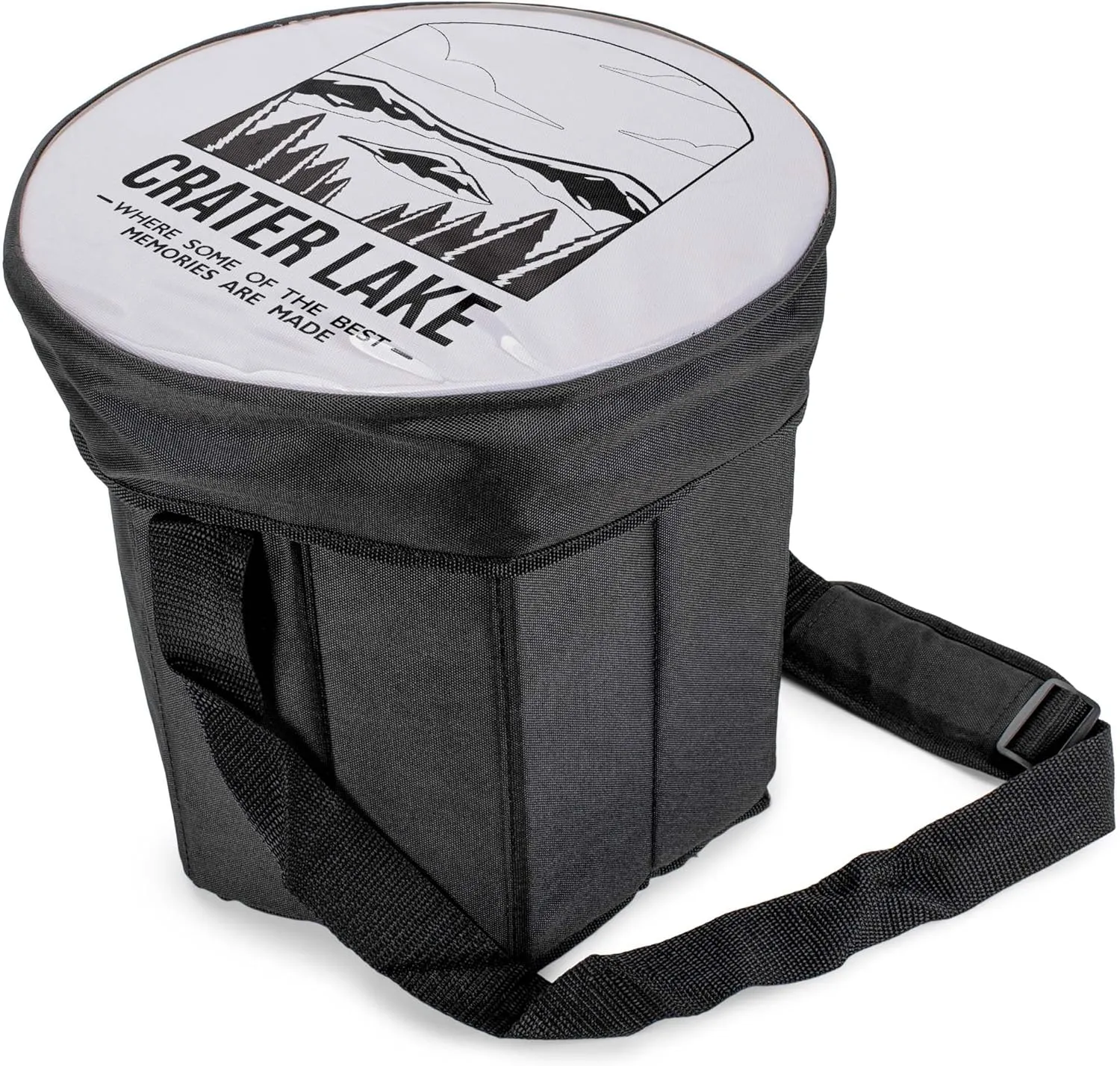 United States National Parks, Black, White 11.5 x 10.75 Inch 600D Polyester Collapsible, Foldable, Insulated Soft Cooler