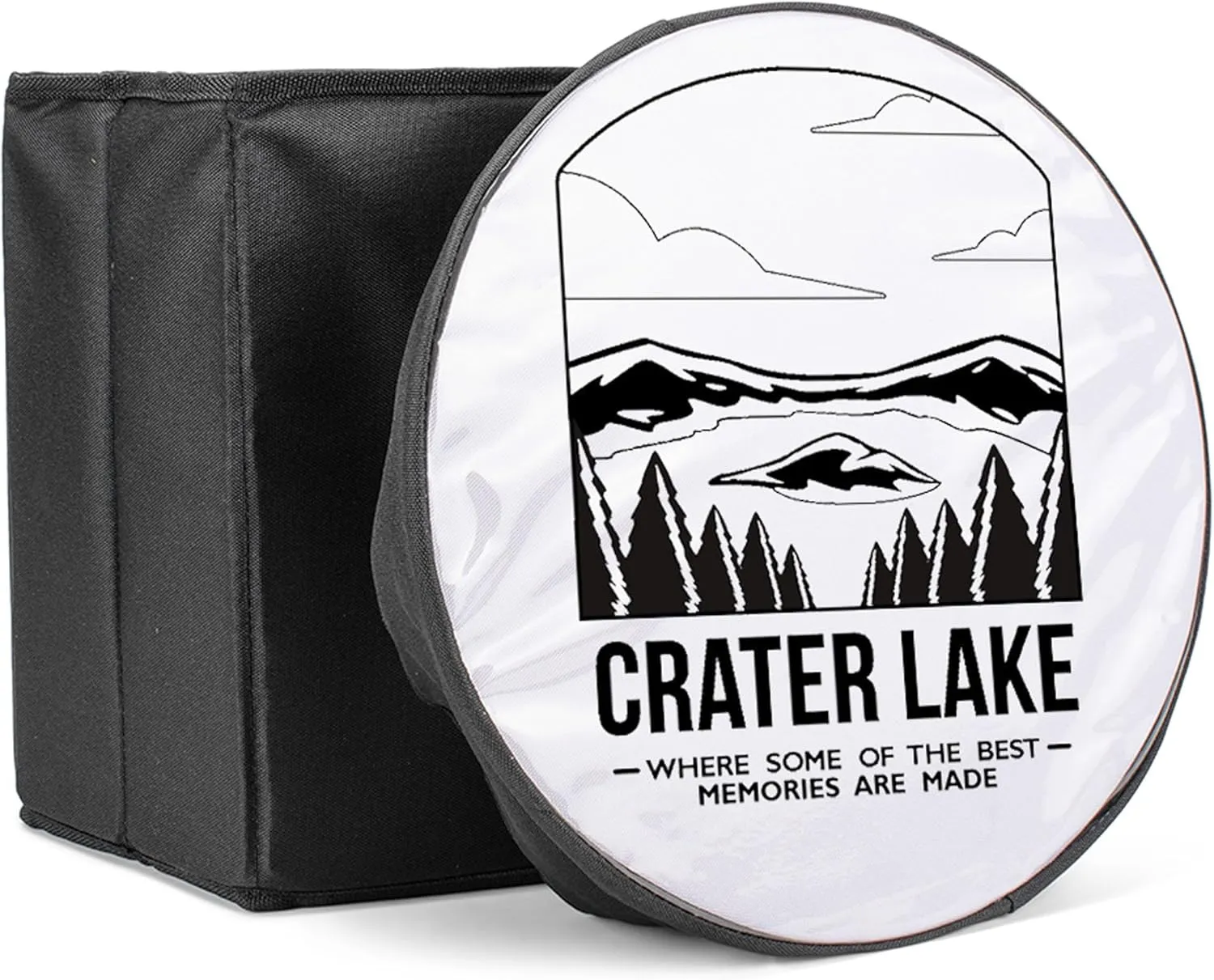 United States National Parks, Black, White 11.5 x 10.75 Inch 600D Polyester Collapsible, Foldable, Insulated Soft Cooler