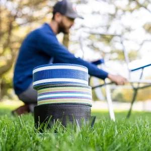 USA Chair Replacement Webbing - UV-Resistant Straps Made with Durable Polypropylene. Chair Webbing Kit (3" x 150', Sea Island Blue)