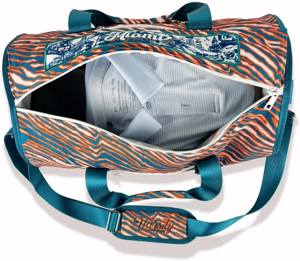 Varsity Cooler Miami Travel Party Duffel & Cooler – 30 Can Leakproof Insulated Tote Bag, Waterproof Soft compartment for Tailgating, Golf, Beach, Carry-On Luggage & Outdoor Sports