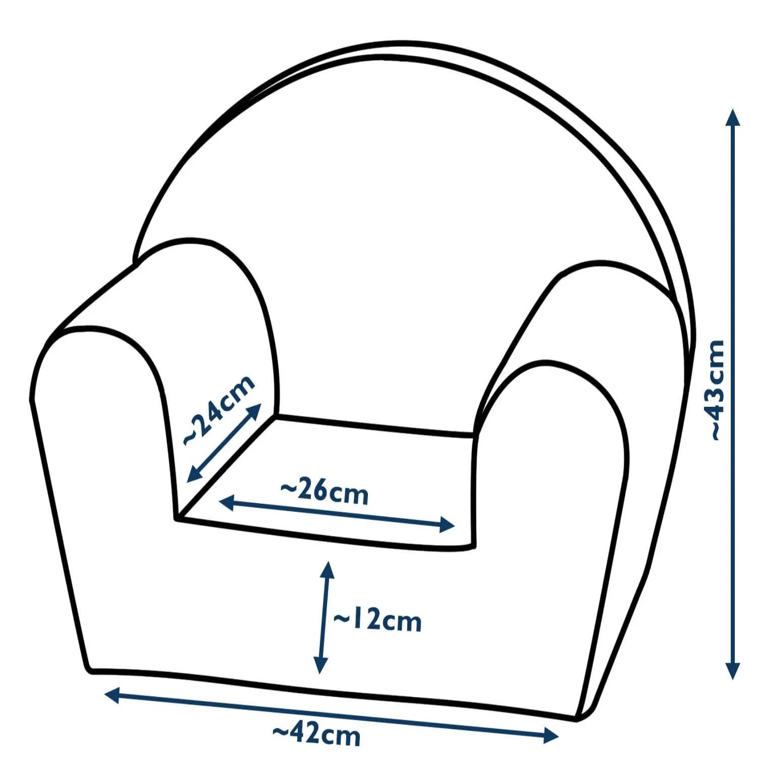 Velinda Kids Foam Armchair - Soft - Lightweight - Nursery & Toddler Chair