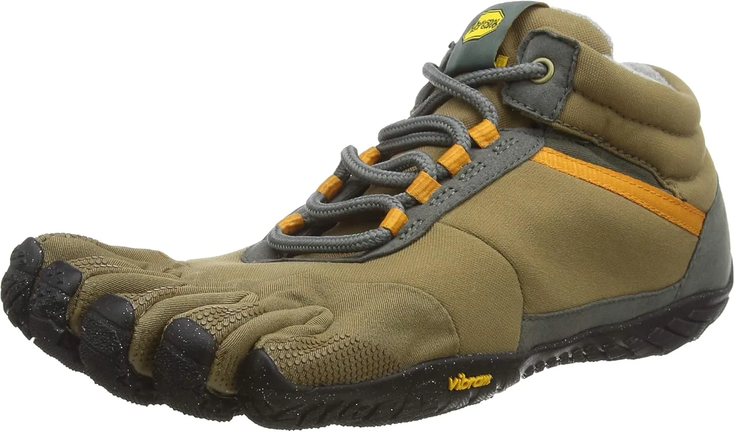 Vibram Men's FiveFingers Trek Ascent Insulated Shoe, Khaki/Orange, 45 EU / 11-11.5 US
