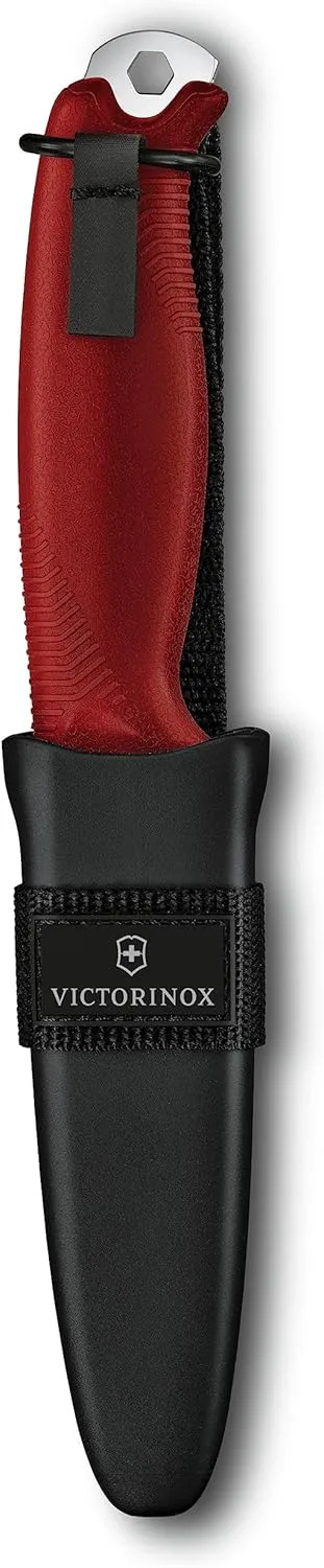 Victorinox Venture Fixed-Blade Full Tang Stainless Steel Outdoor Knife - Durable Red Handle, Swiss Army Knife That is Ideal for Camping and Survival