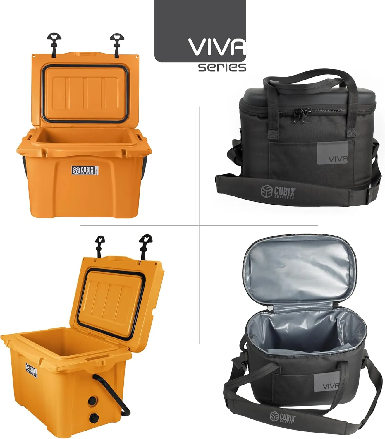 Viva Portable Rotomolded Hard Cooler, Heavy Duty Cooler Ice Chest, Insulated Cooler, Cold Retention for Travel, Beach, Camping, Fishing