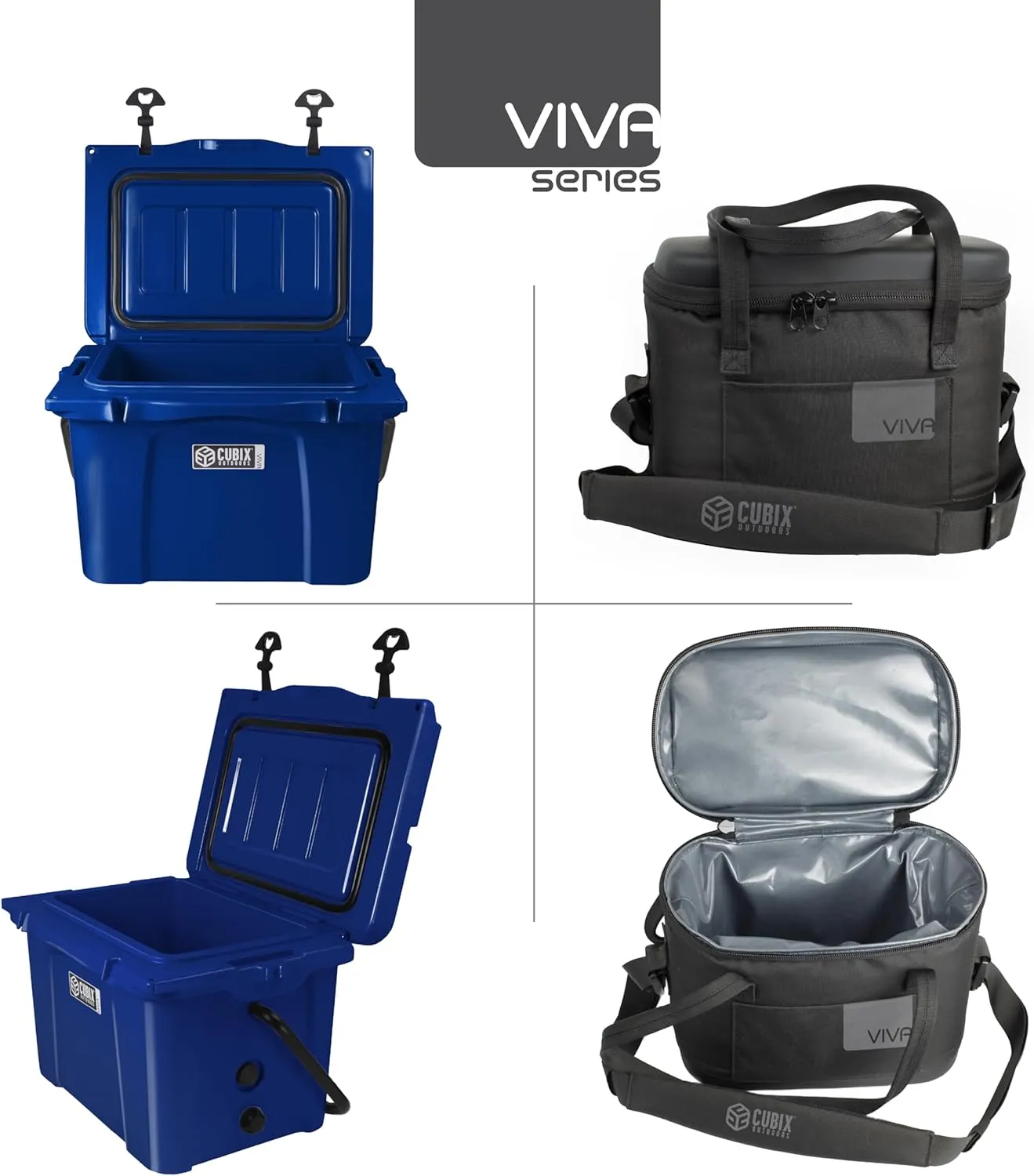 Viva Portable Rotomolded Hard Cooler, Heavy Duty Cooler Ice Chest, Insulated Cooler, Cold Retention for Travel, Beach, Camping, Fishing