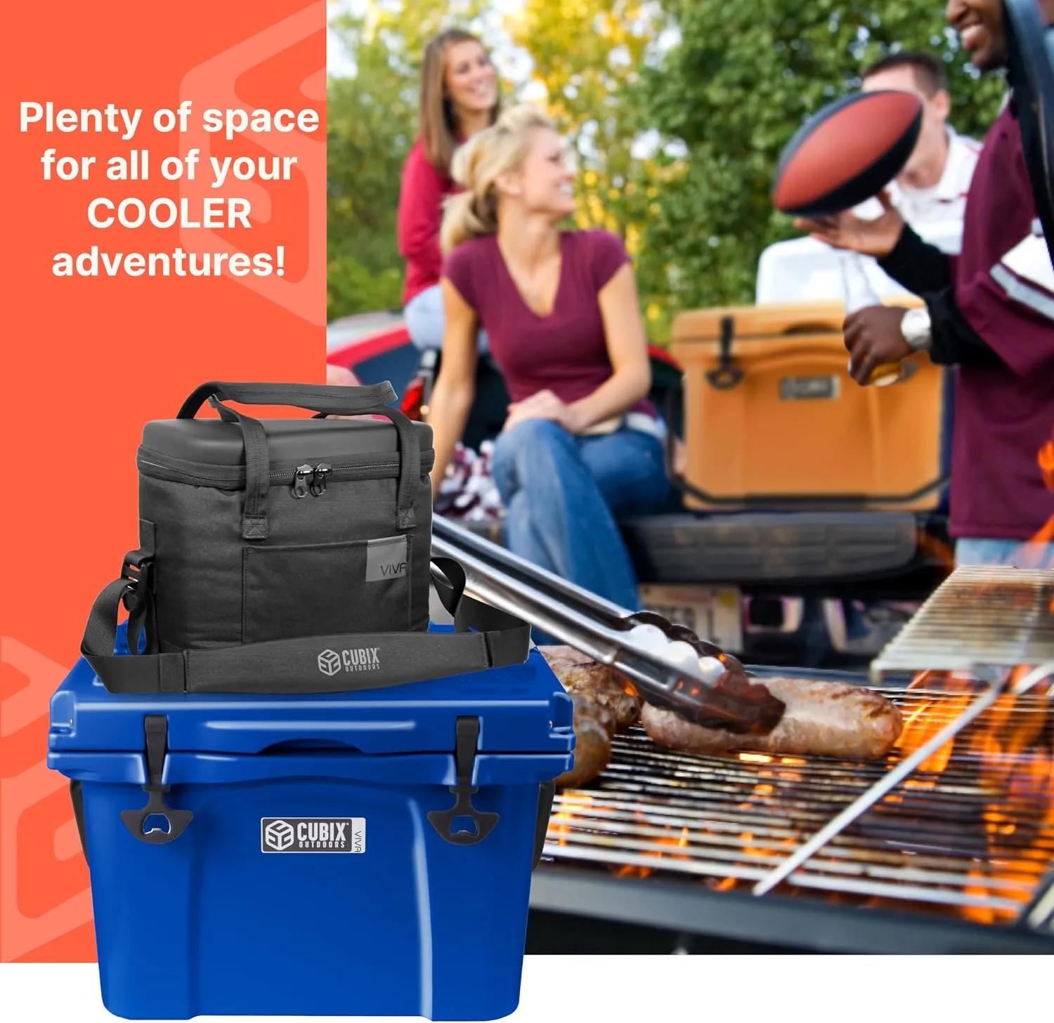 Viva Portable Rotomolded Hard Cooler, Heavy Duty Cooler Ice Chest, Insulated Cooler, Cold Retention for Travel, Beach, Camping, Fishing