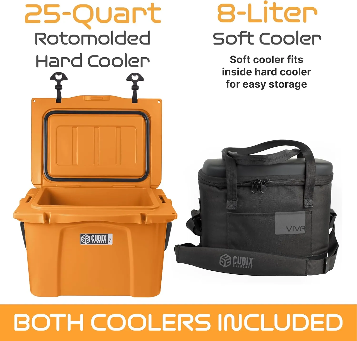 Viva Portable Rotomolded Hard Cooler, Heavy Duty Cooler Ice Chest, Insulated Cooler, Cold Retention for Travel, Beach, Camping, Fishing