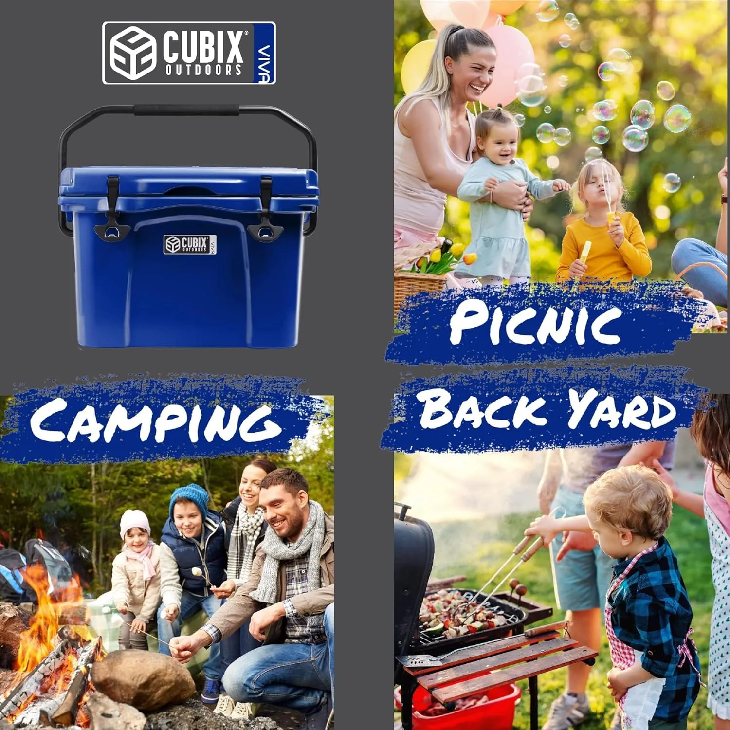 Viva Portable Rotomolded Hard Cooler, Heavy Duty Cooler Ice Chest, Insulated Cooler, Cold Retention for Travel, Beach, Camping, Fishing