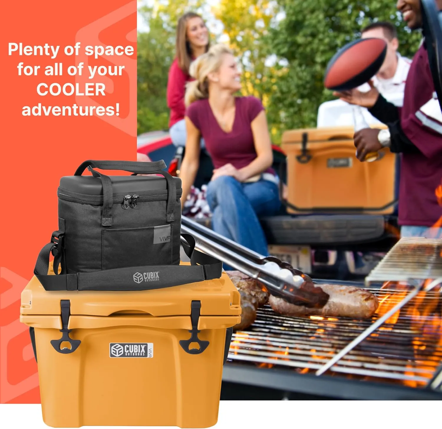 Viva Portable Rotomolded Hard Cooler, Heavy Duty Cooler Ice Chest, Insulated Cooler, Cold Retention for Travel, Beach, Camping, Fishing