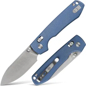 Vosteed EDC Knife, Lightweight Folding Pocket knife with Clip for Men and Women, Sharp Crossbar Lock Knife with 3.25" Sandvik 14C28N Steel Blade, Micarta Handle for Camping, Hiking - Raccoon