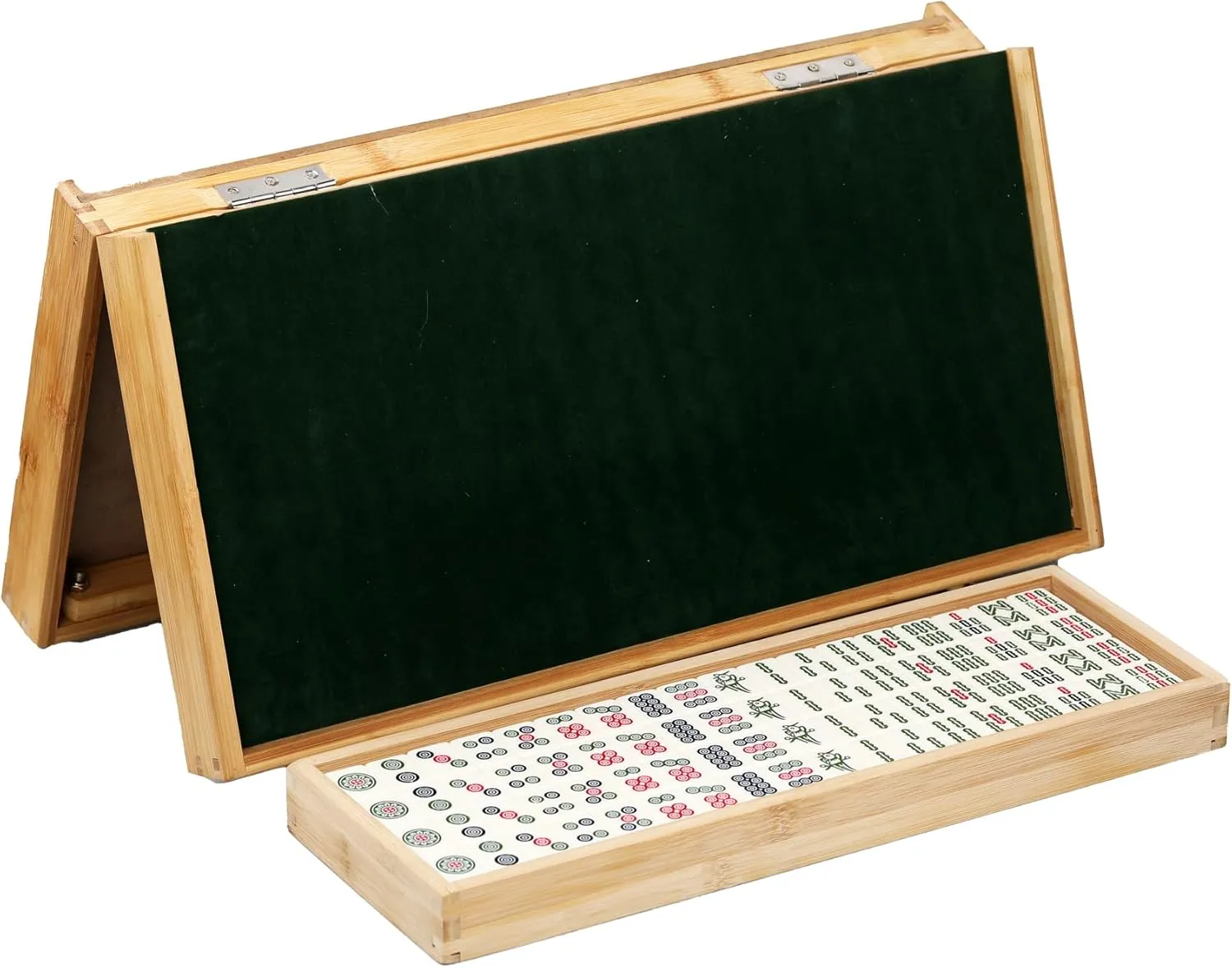 VPH Ivory Chinese Mahjong Set 144 Sheets Includes Folding Table Camping Essentials