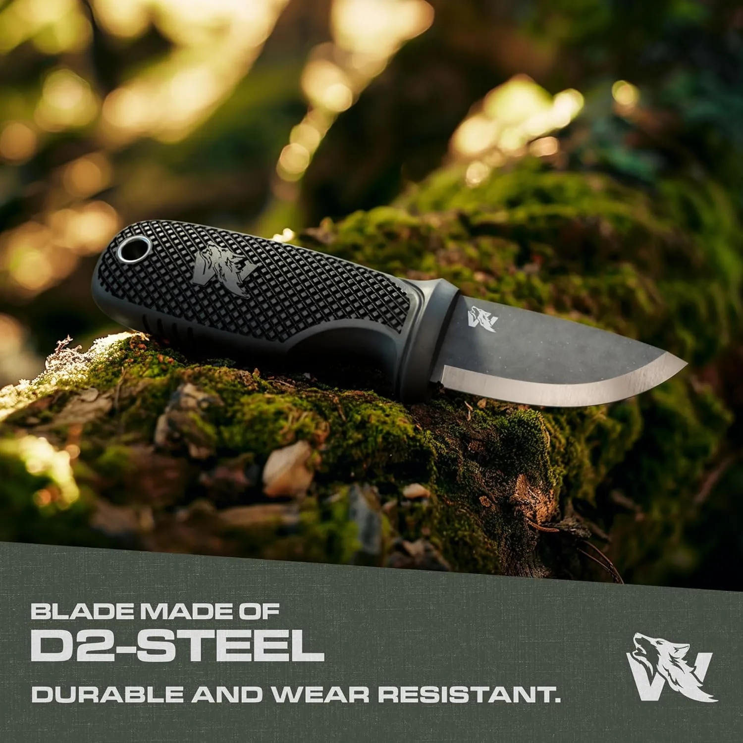 W-MINI 2 - EDC Neck Knife with Sheath and Necklace - Small EDC Fixed Blade Knife Necklace and Belt Clip - Pocket Fixed Blade Knives - Full Tang Neck Knife with Sheath Tactical   Fire Starter