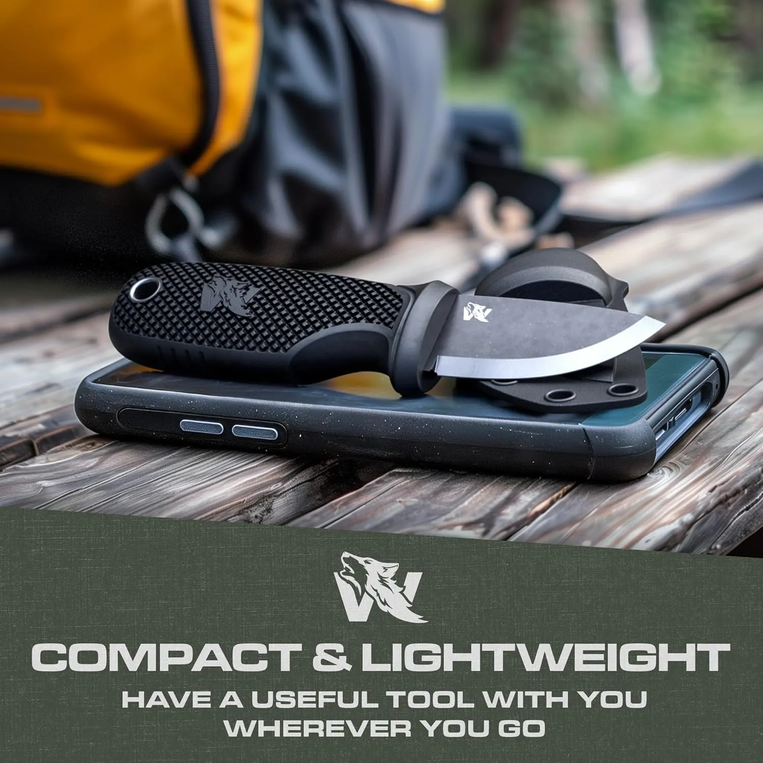 W-MINI 2 - EDC Neck Knife with Sheath and Necklace - Small EDC Fixed Blade Knife Necklace and Belt Clip - Pocket Fixed Blade Knives - Full Tang Neck Knife with Sheath Tactical   Fire Starter