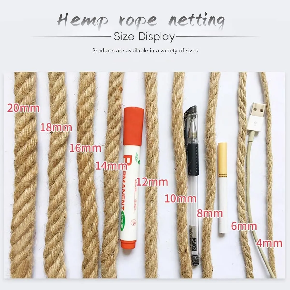 Wall Hanging Decorative Rope Net for Cafes, Parties, Gardens,Natural Jute Rope Netting for Indoor and Outdoor Decoration and Plant Climbing(9Mx9M)