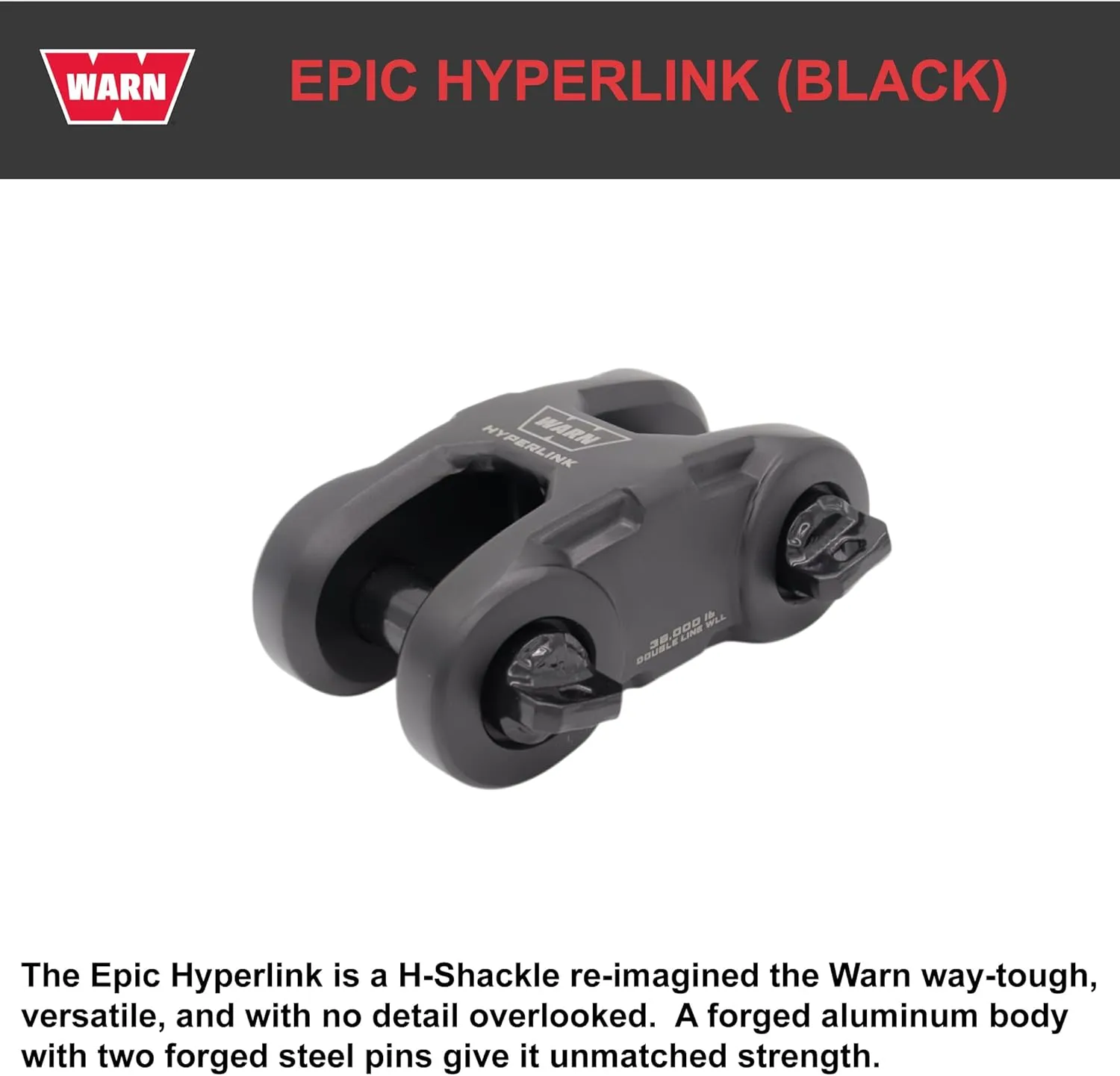 Warn Zeon 12-S 12V Electrical Utility Winch with 80 ft of 3/8 in Spydura Synthetic Rope & 12,000 lbs. for Trucks & SUVs - Includes Wired Remote and Epic Dual Pin "H" Shape Shackle Hyperlink (95950)