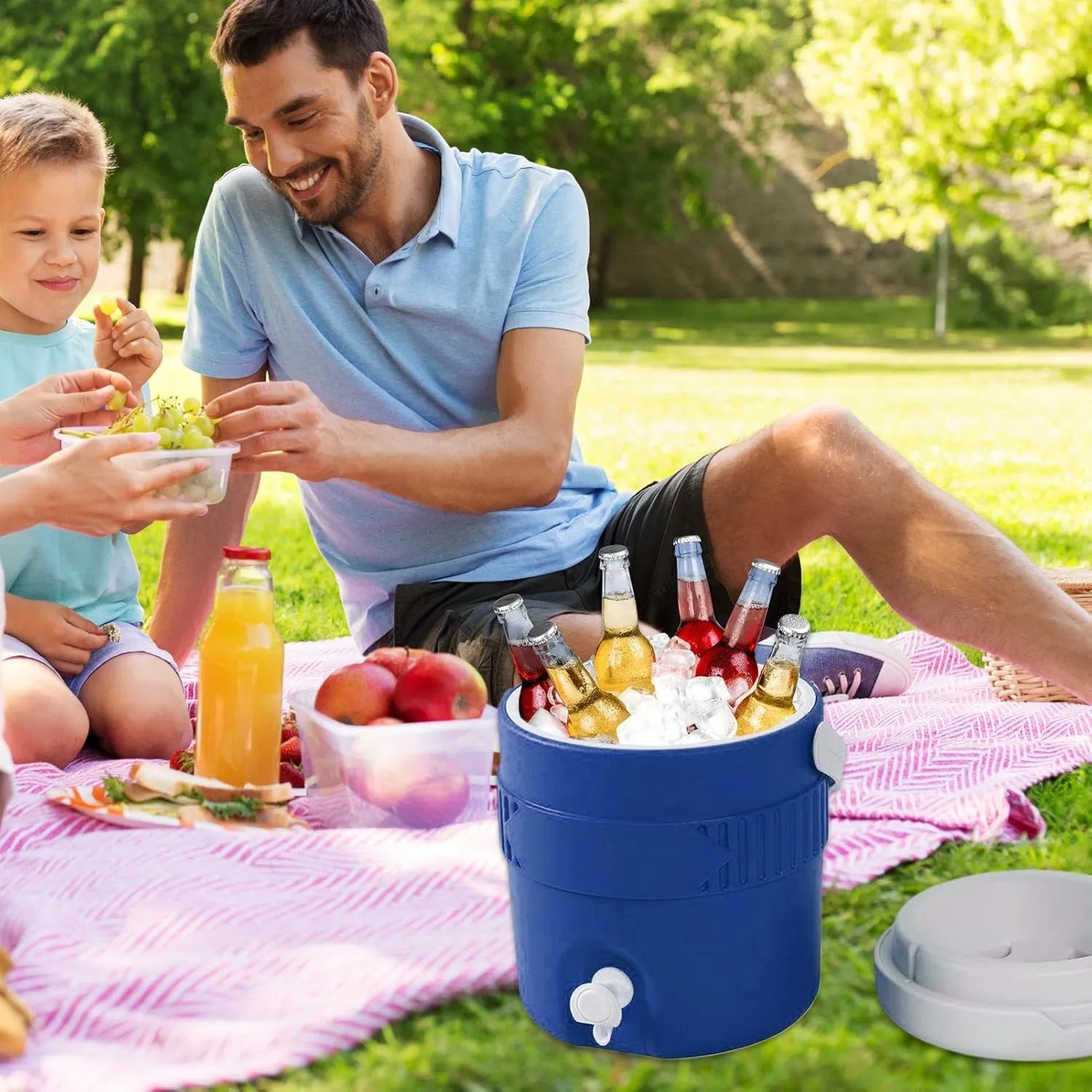 Water Cooler Dispenser - Insulated Beverage Cooler | 3.8L Portable Drink Dispenser with Long-Lasting Ice Retention, Outdoor Party Cooler for Camping, BBQs & Tailgating, Leak-Proof Serveware for Iced