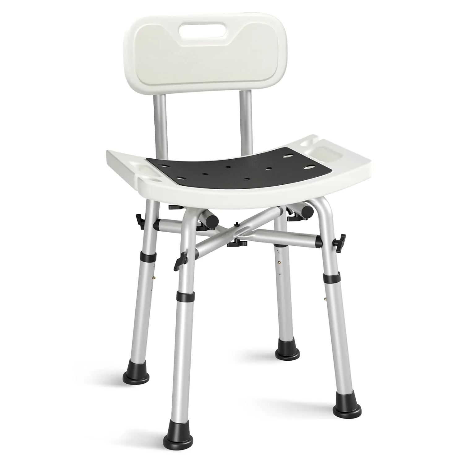 WAYES Shower Chair with Back - Narrow Shower Chair for Elderly and Disabled, Up to 500 Lbs, Heavy-Duty, Adjustable