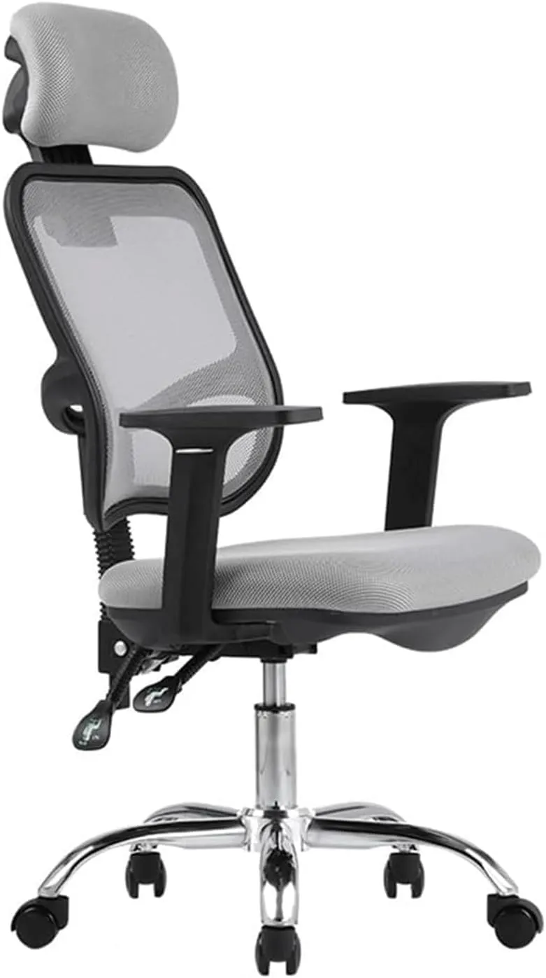 WCH Office Chair Reclining and Lifting Desk Chairs with Armrests and Castors Office Desk Chair Mesh Ergonomic Office Chair(Color:Default)