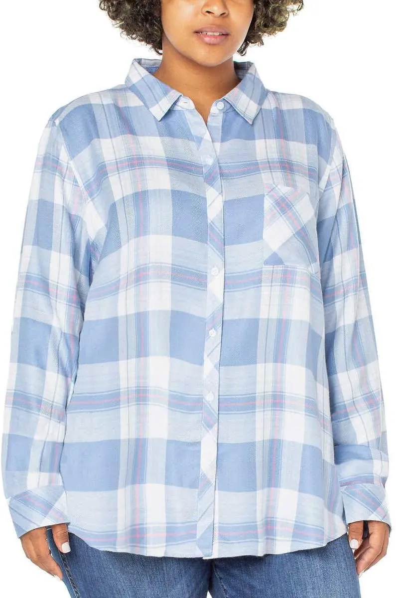 Well Worn Women's Super Soft Plaid Button Up Shirt