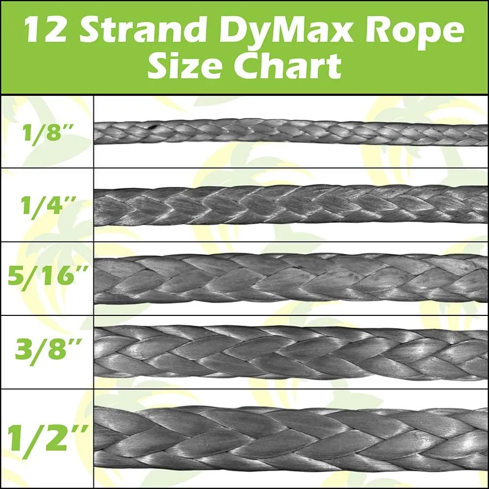 West Coast Paracord 12 Strand Dymax Rope – Low Stretch and High Strength - Floats - Made in The USA (600 Feet, 1/8 Inch)