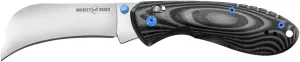 WHISKEY BENT HAT CO. Catch Pin Lock Folding Pocket Knife w/Clip Hawksbill Blade Thumbstud Opening 440C Stainless Steel Blade (Night Hawk, 3.8" - Closed Length)