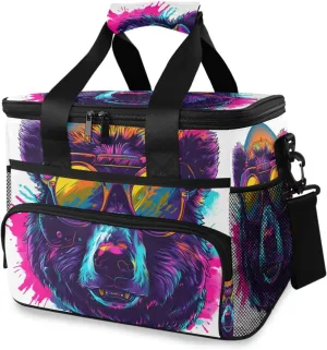 White Bear Cooler Bag Insulated Cooler Soft Sided Cooler 24 Can Portable Picnic Bag Large Leakproof Lunch Bag Box for Beach Grocery Camping Travel Car Men Women