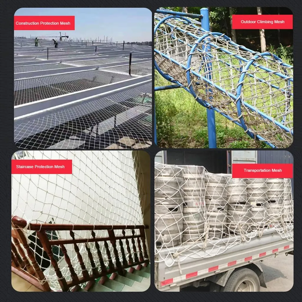 White Tennis Court Fence Fencing Climbing Nets Climbing Nets Playground Children's Rope Nets Outdoor Climbing Racks Cargo Heavy Duty Wall Safety Netting Swing Frame Climbing