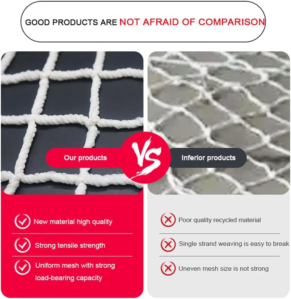 White Tennis Court Fence Fencing Climbing Nets Climbing Nets Playground Children's Rope Nets Outdoor Climbing Racks Cargo Heavy Duty Wall Safety Netting Swing Frame Climbing