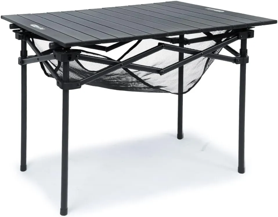 Whitsunday Aluminum Folding Outdoor Camping Table Compatible with Wagons (Carbon Black, Rectangular(H))