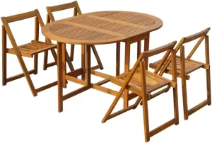 Wicker Patio Furniture, Piece Patio Furniture Set,5 Piece Folding Patio Dining Set Solid Acacia WoodDesigned for Camping, Resting, Outdoors.