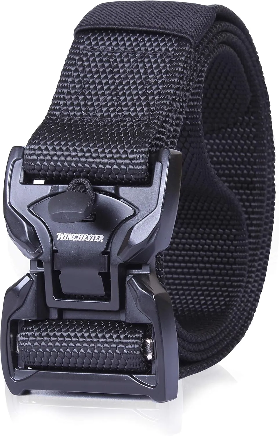 Winchester Tactical Belt, Military Utility Nylon Web Heavy Duty Work Belt, Quick Release Magnetic Buckle, Foxtrot Black, L