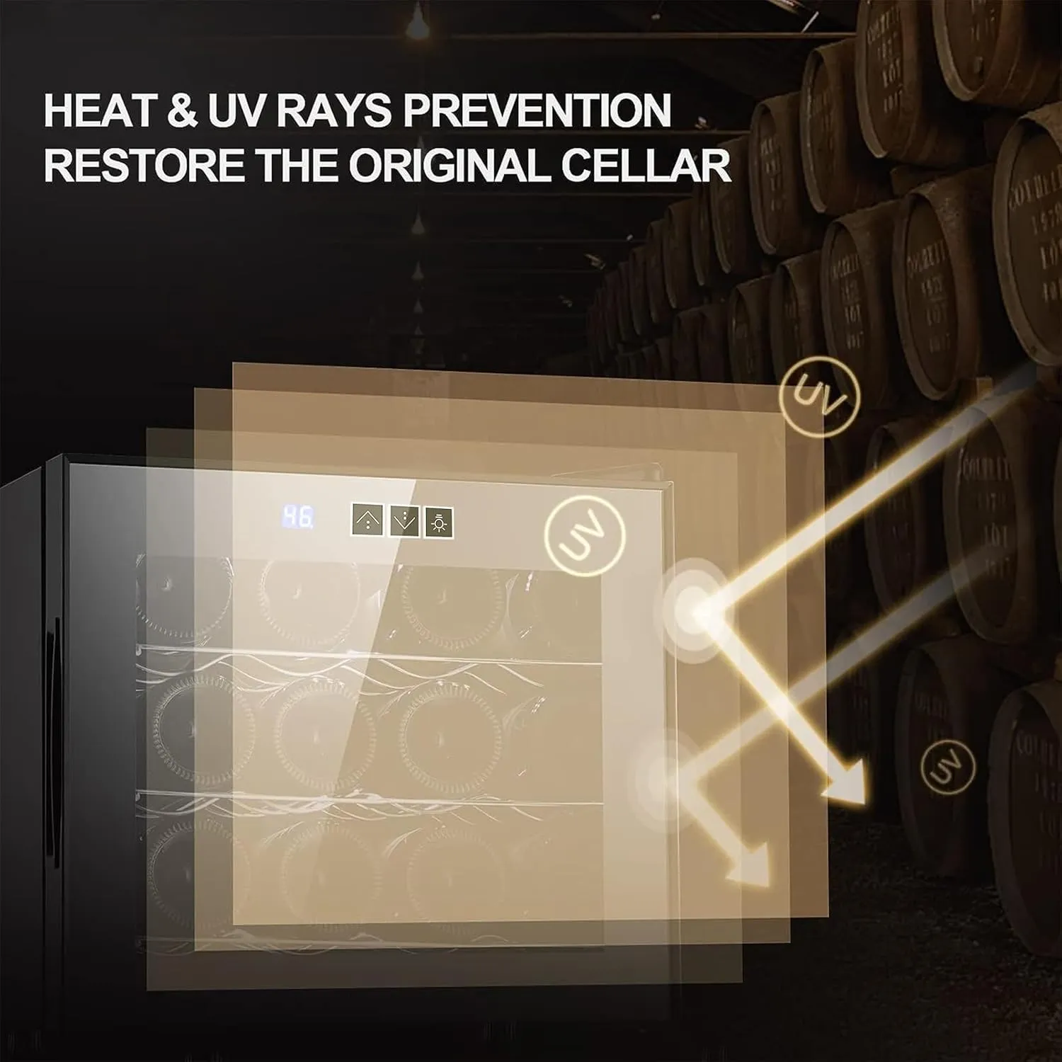 Wine Cooler Refrigerator, Upgrade 12 Bottle Wine Fridge Small Dual Chip, Countertop Wine Cooler Temperature Control, 46-66°F, Mini Freestanding Wine Cellar for Home, Office, Bar