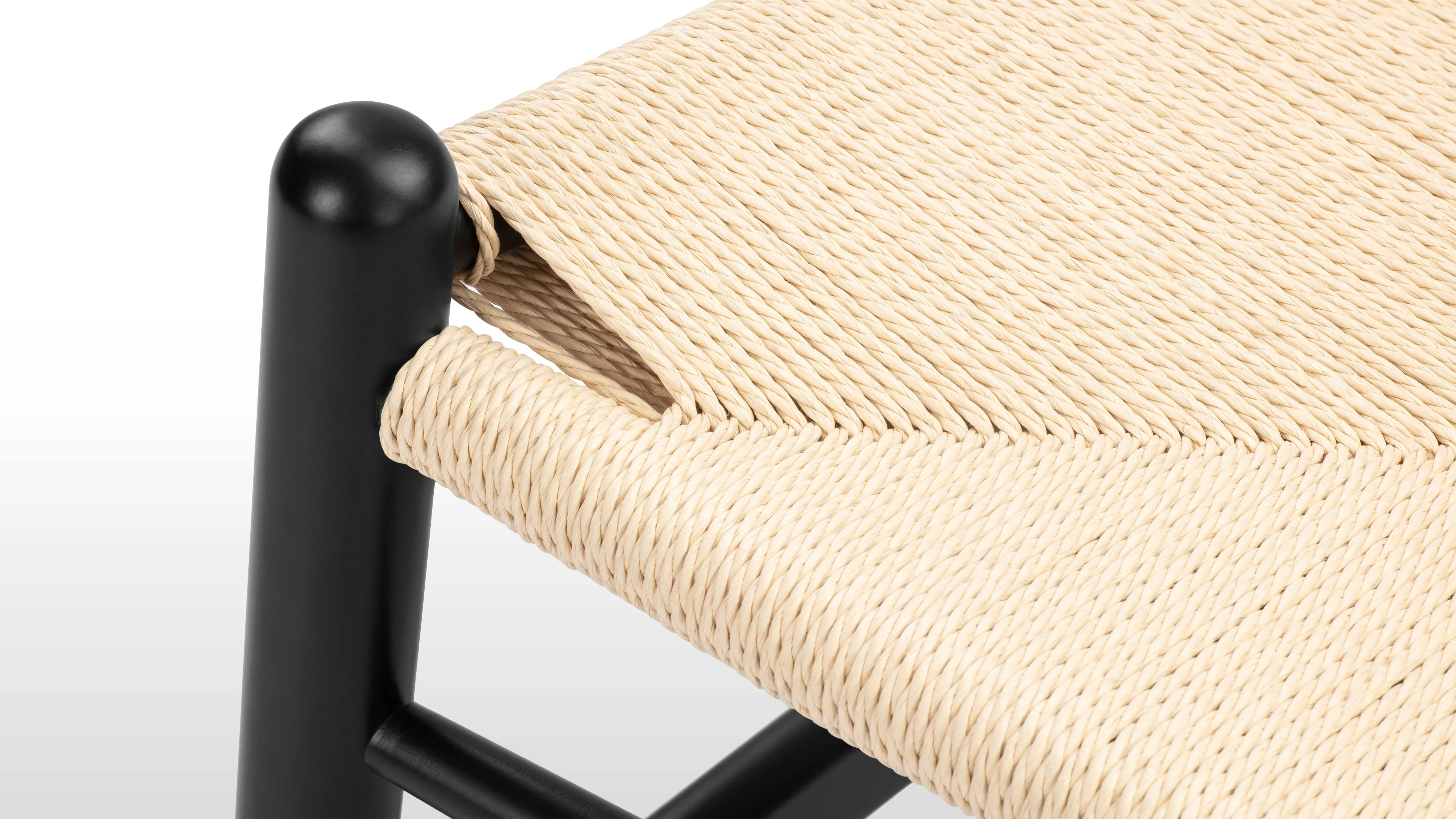 Wish - Wish Lounge Chair, Black with Natural Seat