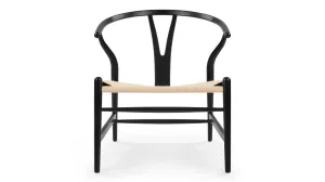 Wish - Wish Lounge Chair, Black with Natural Seat