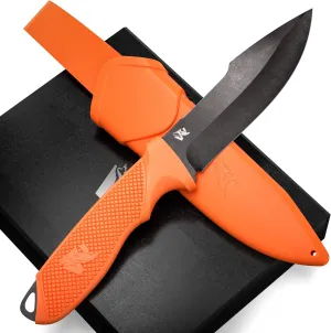 WOLF-I Full Tang Survival Knife with Sheath - Stylish Tactical Fixed Blade Knife - Made of 440C Steel - Bushcraft and Camping Knife Survival - Perfect EDC Outdoor Knife with TPE Handle