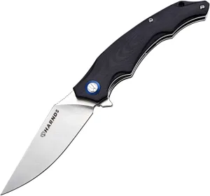 Wolverine Folding Knife Flipper Sandvik Steel Blade G10 Handle Pocket Camping Knife Ball Bearing with Pocket Clip (black satin)