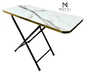 Wooden Folding Dining Table With Metal Legs Study Table