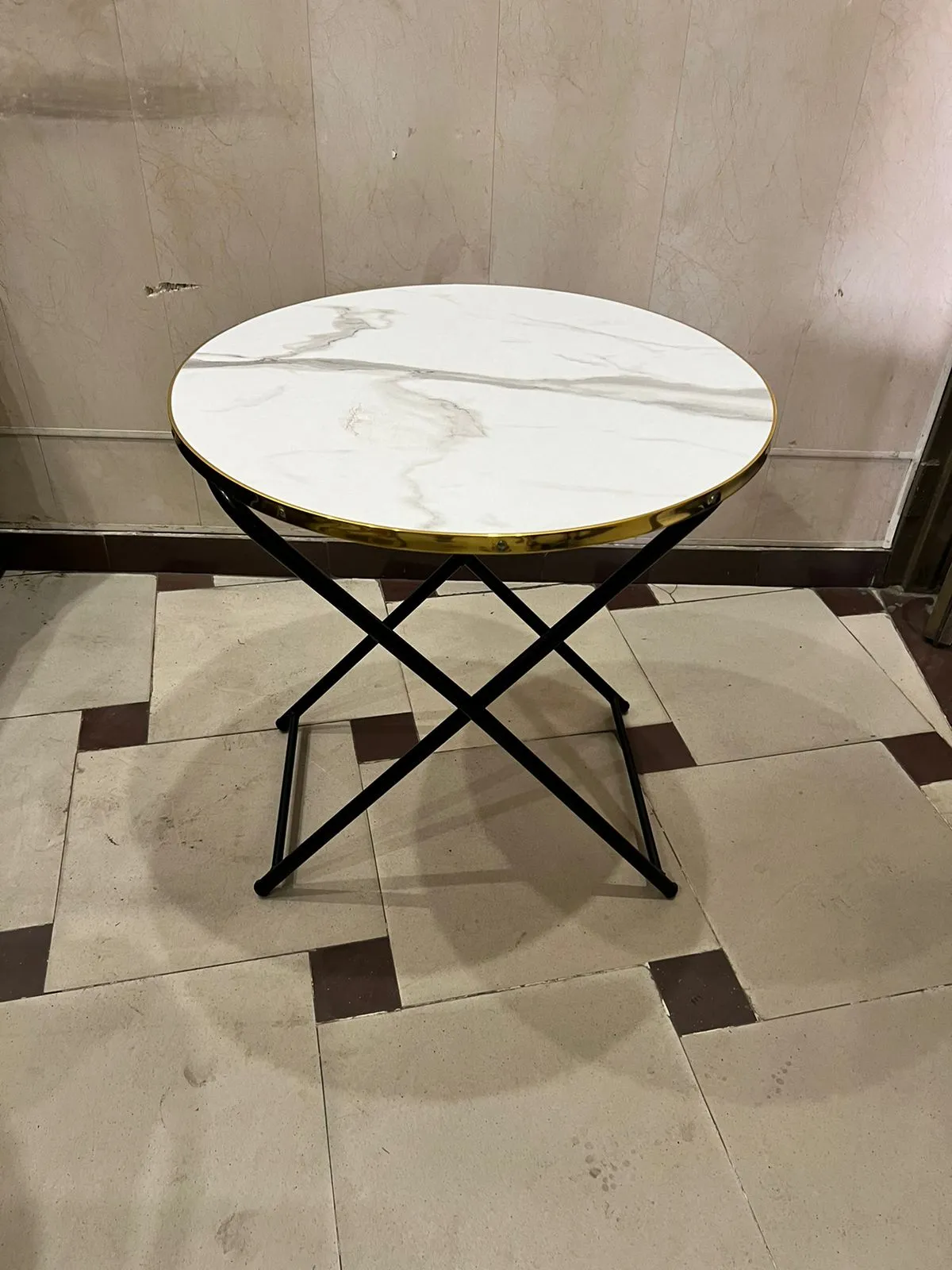 Wooden Folding Dining Table With Metal Legs Study Table