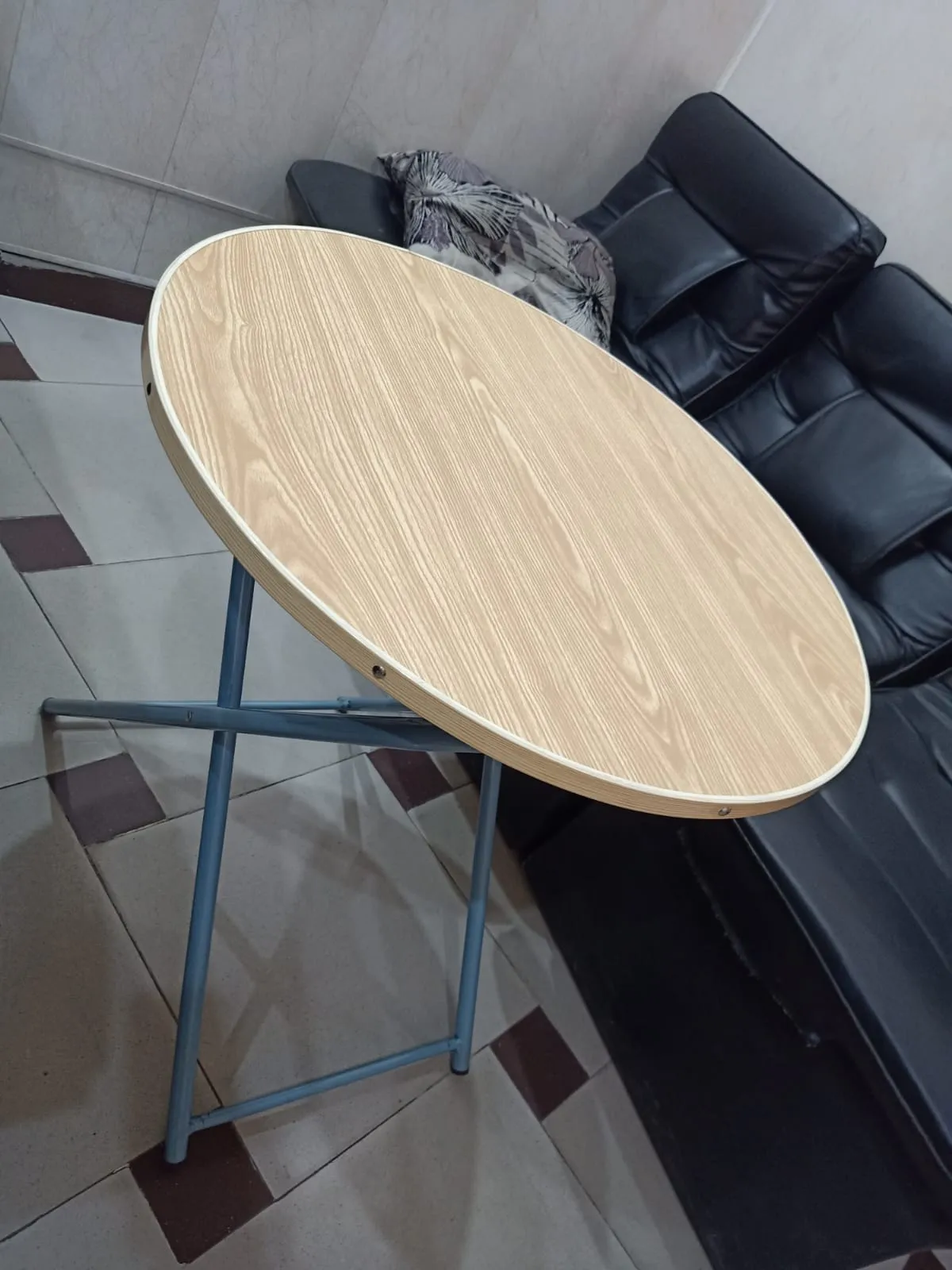 Wooden Folding Dining Table With Metal Legs Study Table