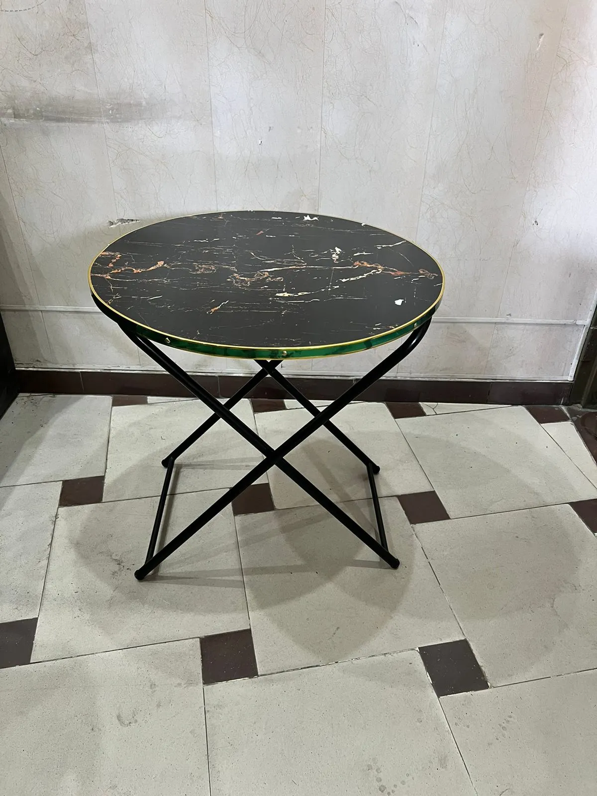 Wooden Folding Dining Table With Metal Legs Study Table