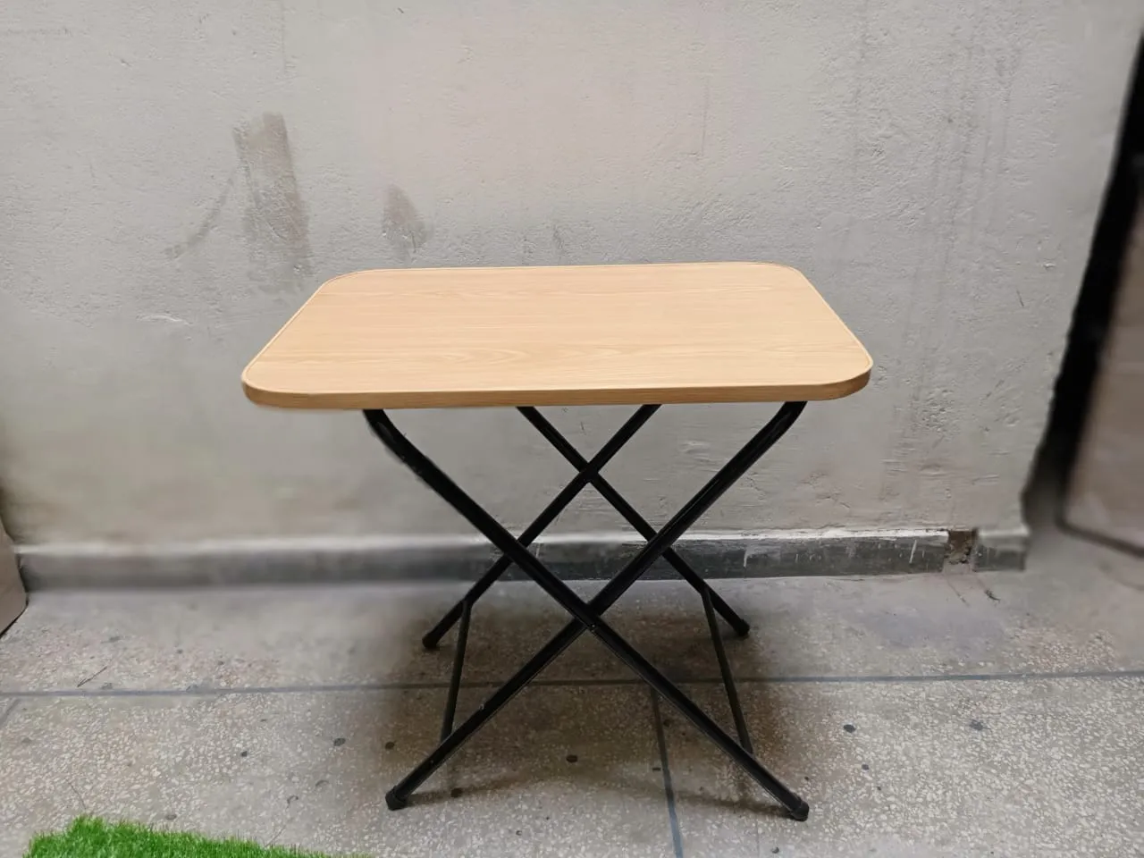 Wooden Folding Dining Table With Metal Legs Study Table
