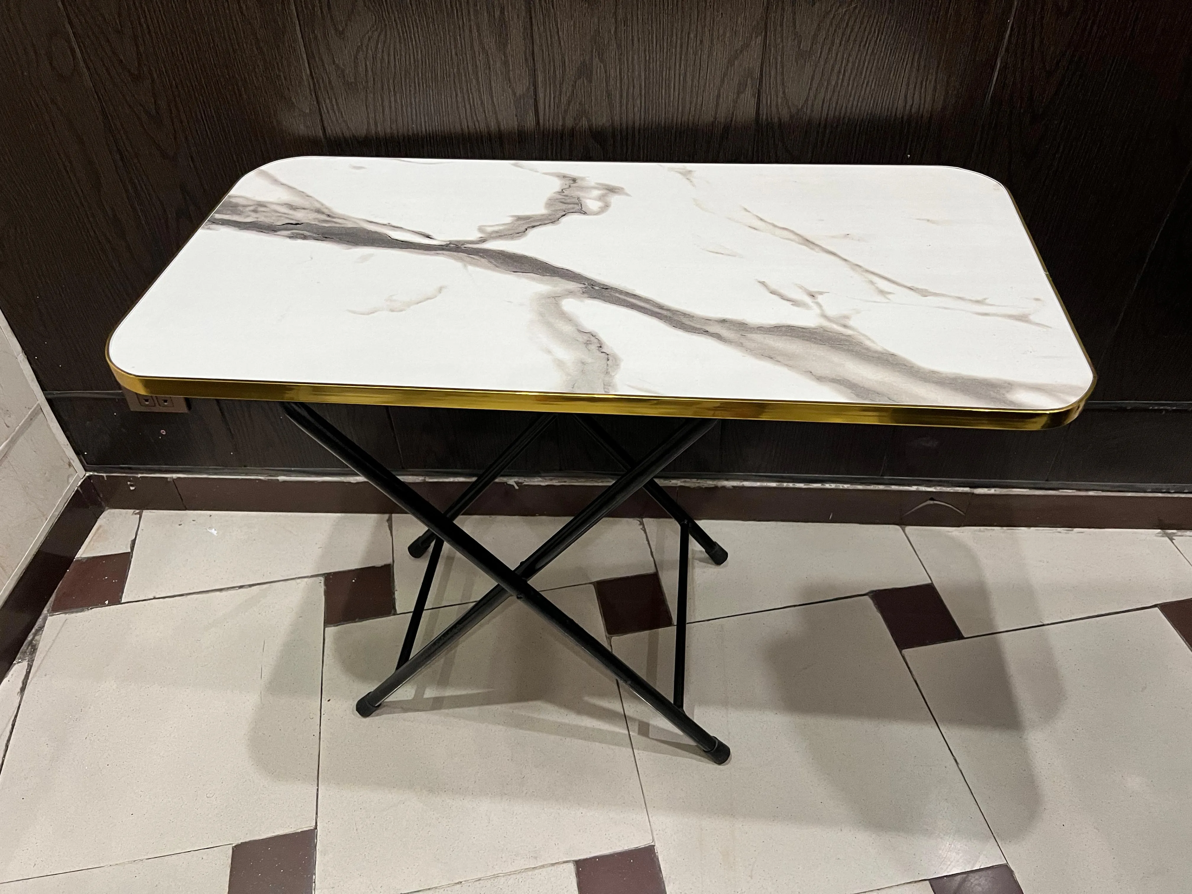 Wooden Folding Dining Table With Metal Legs Study Table