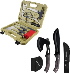 WORKPRO Axe and Fixed Blade Knife & Flissa Hunting Field Dressing Kit