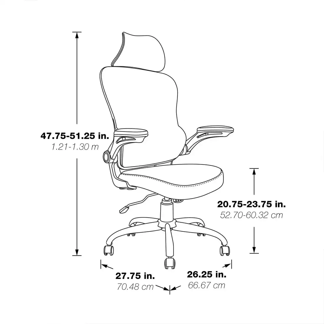 WorkSmart Mesh Back Manager's Chair with Headrest - EM60946HR-3